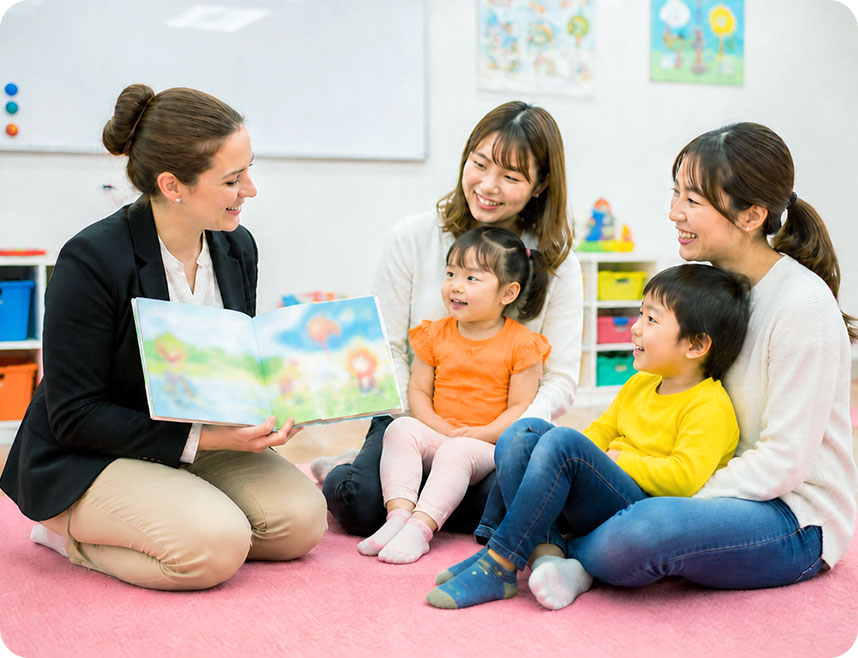 読み聞かせしている姿